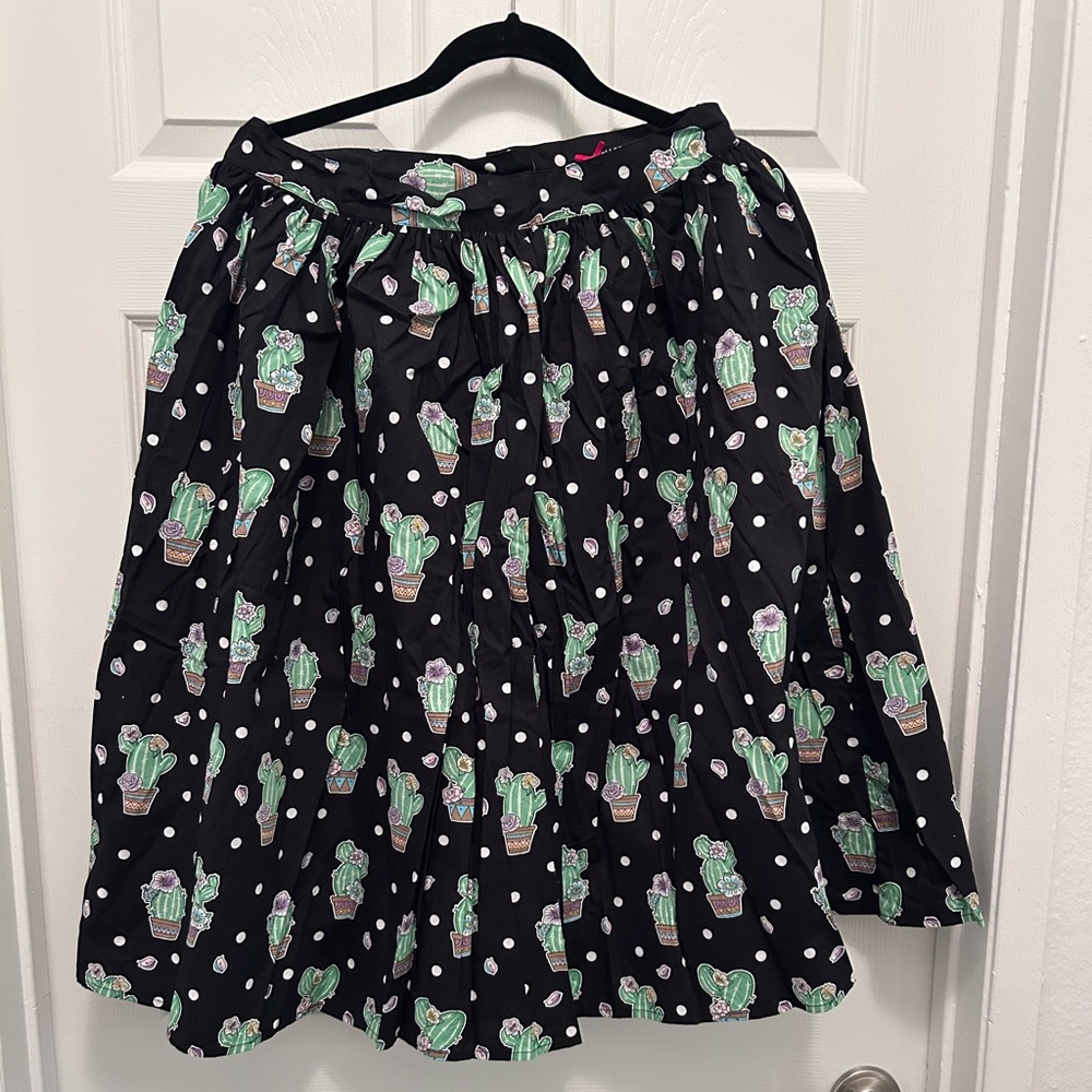EUC HELL BUNNY CACTUS PRINT RETRO SKIRT - LG